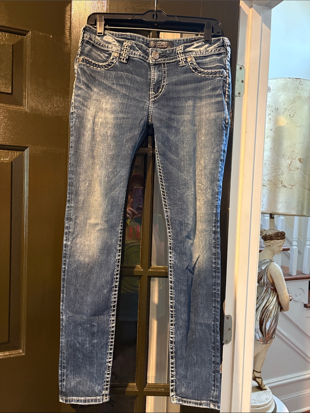 Silver Jeans Women's Skinny Stretch Jeans in Faded Blue
